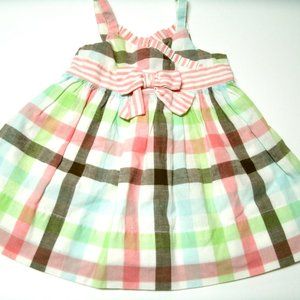 Janie and Jack Girl's Dress Gingham Pink Sleeveless 0-3 Months